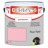 Denny's Floor Paint For Sheds Colour- Coral Pastel Pink - Durable Anti-Slip Weatherproof