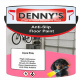 Denny's Floor Paint For Grip Coating Colour- Coral Pink - Anti-Slip Hardwearing Safe