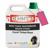 Denny's Stain Paint For Sheds Colour- Coral Tinted Rose - Weatherproof Uv-Safe Nourish