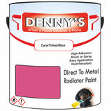 Denny's High Temp Paint For Stoves Colour- Coral Tinted Rose - Heatproof Soot-Resistant Durable