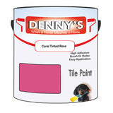 Denny's Tile Paint For Kitchen Tile Colour- Coral Tinted Rose - Wipe-Clean Grease-Resistant Refresh