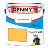 Denny's Emulsion Paint For Walls Colour- Amber Pastel Yellow - Matte Wipe-Clean Durable Coverage