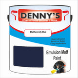 Denny's Emulsion Paint For Walls Colour- Mist Serenity Blue - Matte Wipe-Clean Durable Coverage