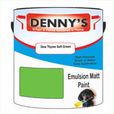 Denny's Emulsion Paint For Ceilings Colour- Dew Thyme Soft Green - Matte Low-Splatter Stain-Hide Bright