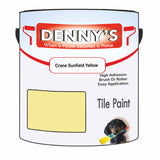 Denny's Tile Paint For Kitchen Tile Colour- Crane Sunfield Yellow - Wipe-Clean Grease-Resistant Refresh