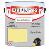 Denny's Floor Paint For Sheds Colour- Crane Sunfield Yellow - Durable Anti-Slip Weatherproof