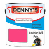 Denny's Emulsion Paint For Walls Colour- Rosewood Charm Ruby Red - Matte Wipe-Clean Durable Coverage