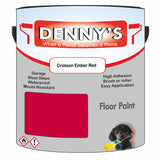 Denny's Floor Paint For Sheds Colour- Crimson Ember Red - Durable Anti-Slip Weatherproof