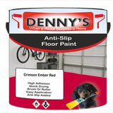 Denny's Floor Paint For Grip Coating Colour- Crimson Ember Red - Anti-Slip Hardwearing Safe