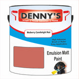 Denny's Emulsion Paint For Walls Colour- Mulberry Candlelight Red - Matte Wipe-Clean Durable Coverage