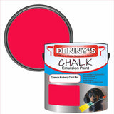 Denny's Chalk Paint For Furniture Colour- Crimson Mulberry Coral Red - Matte Scuffproof Refresh