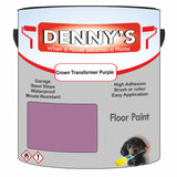 Denny's Floor Paint For Garages Colour- Crown Transformer Purple - Oilproof Tyre-Tough Hardwearing