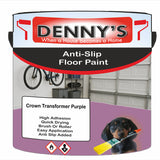 Denny's Floor Paint For Grip Coating Colour- Crown Transformer Purple - Anti-Slip Hardwearing Safe