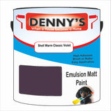 Denny's Emulsion Paint For Ceilings Colour- Shell Warm Classic Violet - Matte Low-Splatter Stain-Hide Bright