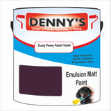 Denny's Emulsion Paint For Ceilings Colour- Dusty Peony Pastel Violet - Matte Low-Splatter Stain-Hide Bright