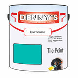 Denny's Tile Paint For Commercial Areas Colour- Cyan Turquoise - High-Traffic Durable Easy-Clean