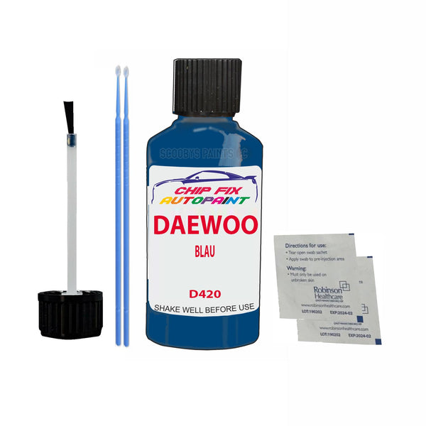 Daewoo All Models Blau Touch Up Paint Code D420