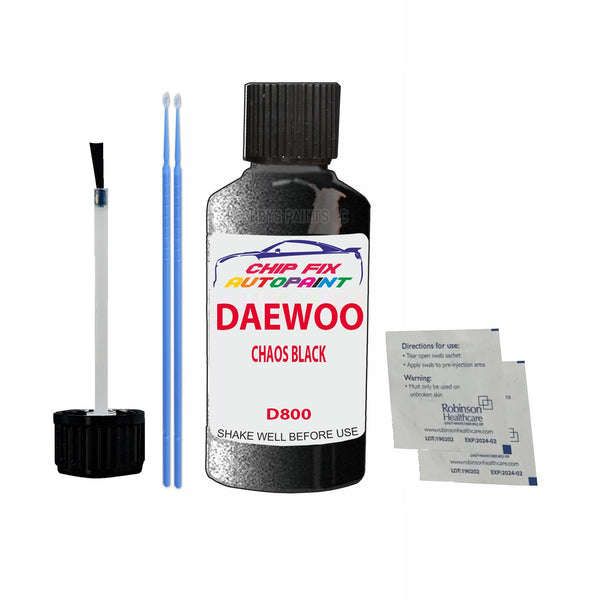 Daewoo All Models Chaos Black Touch Up Paint Code D800