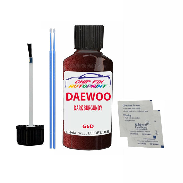 Daewoo All Models Dark Burgundy Touch Up Paint Code G6D