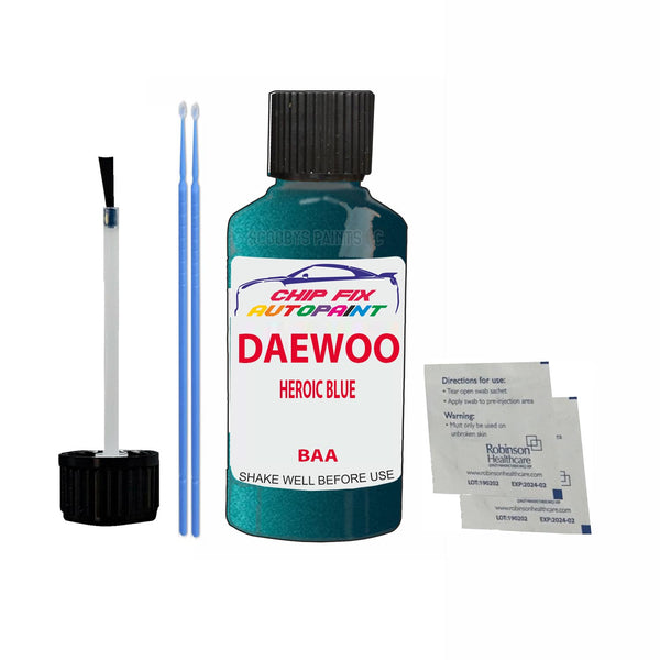 Daewoo All Models Heroic Blue Touch Up Paint Code Baa