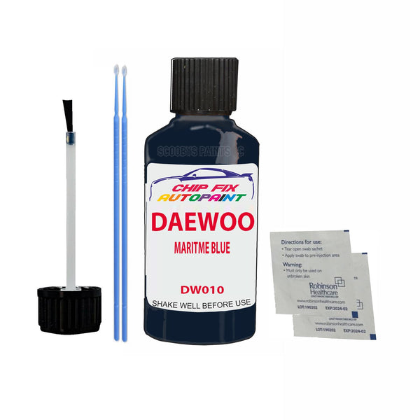 Daewoo All Models Maritme Blue Touch Up Paint Code Dw010