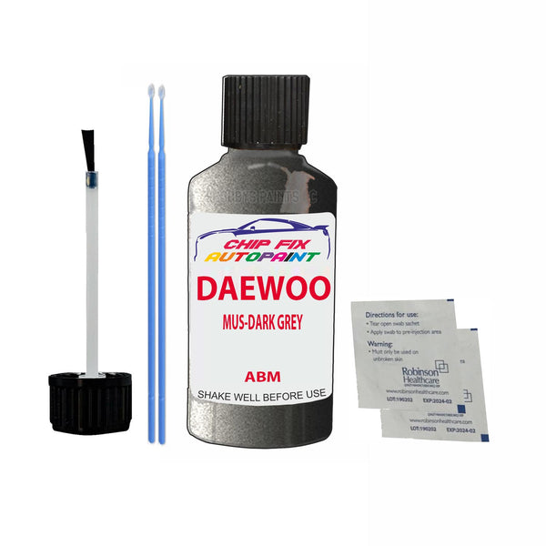 Daewoo All Models Mus-Dark Grey Touch Up Paint Code Abm
