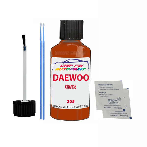Daewoo All Models Orange Touch Up Paint Code 205