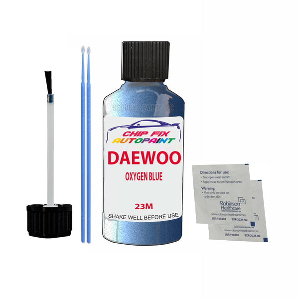 Daewoo All Models Oxygen Blue Touch Up Paint Code 23M