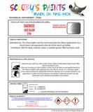 Instructions For Use Daewoo All Models Touch Up Paint