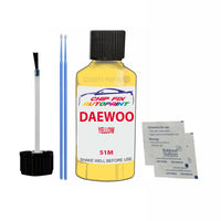 Daewoo All Models Yellow Touch Up Paint Code 51M
