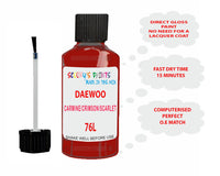 Daewoo Carmine/Crimson/Scarlet Red Paint Code 76L