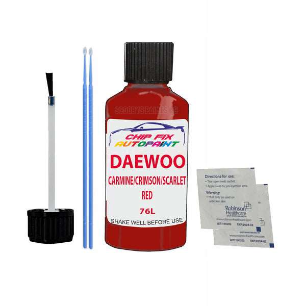 Daewoo Espero Carmine/Crimson/Scarlet Red Touch Up Paint Code 76L