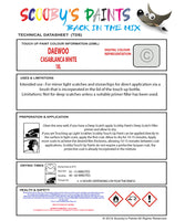 Instructions For Use Daewoo Nubira Ii Touch Up Paint