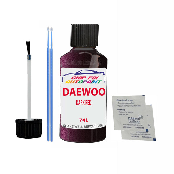 Daewoo Nexia Dark Red Touch Up Paint Code 74L