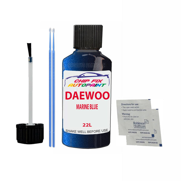 Daewoo Prince Marine Blue Touch Up Paint Code 22L