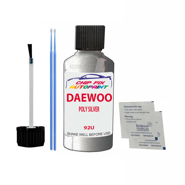 Daewoo Espero Poly Silver Touch Up Paint Code 92U