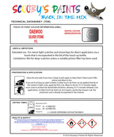 Instructions For Use Daewoo Espero Touch Up Paint