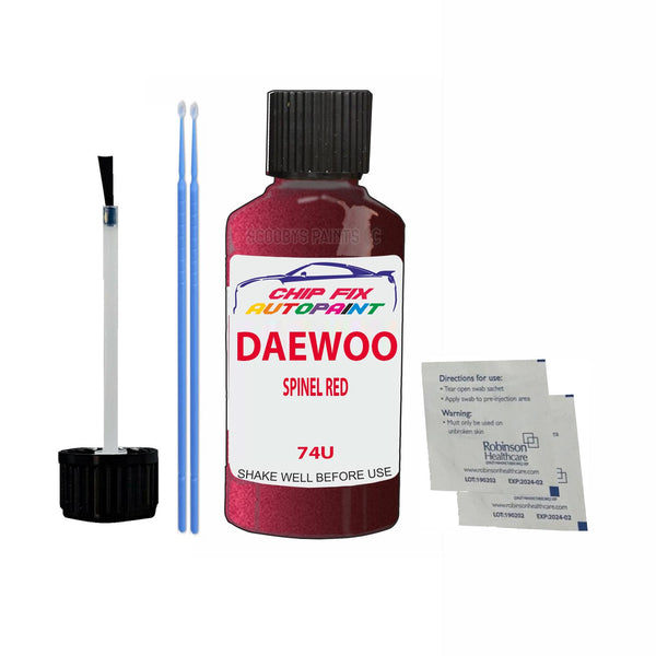 Daewoo Espero Spinel Red Touch Up Paint Code 74U