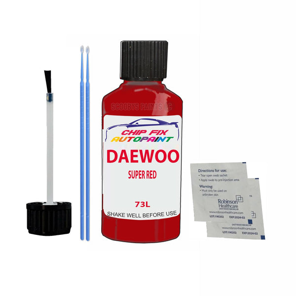 Daewoo Lanos Super Red Touch Up Paint Code 73L