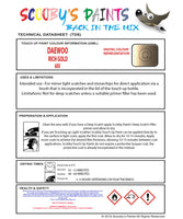 Instructions For Use Daewoo Evanda Touch Up Paint