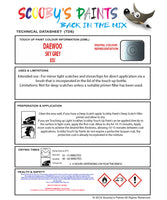 Instructions For Use Daewoo Evanda Touch Up Paint