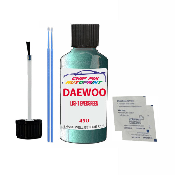 Daewoo Lanos Light Evergreen Touch Up Paint Code 43U