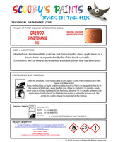 Instructions For Use Daewoo Kalos Touch Up Paint