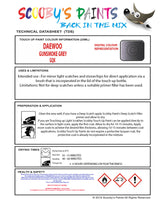 Instructions For Use Daewoo Lacetti Touch Up Paint