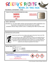 Instructions For Use Daewoo Lacetti Touch Up Paint