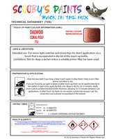 Instructions For Use Daewoo Lanos Touch Up Paint