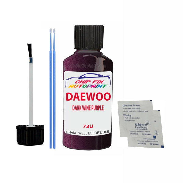 Daewoo Magnus Dark Wine Purple Touch Up Paint Code 73U