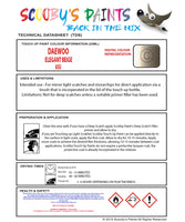 Instructions For Use Daewoo Leganza Touch Up Paint