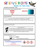 Instructions For Use Daewoo Matiz Touch Up Paint