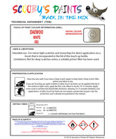 Instructions For Use Daewoo Leganza Touch Up Paint
